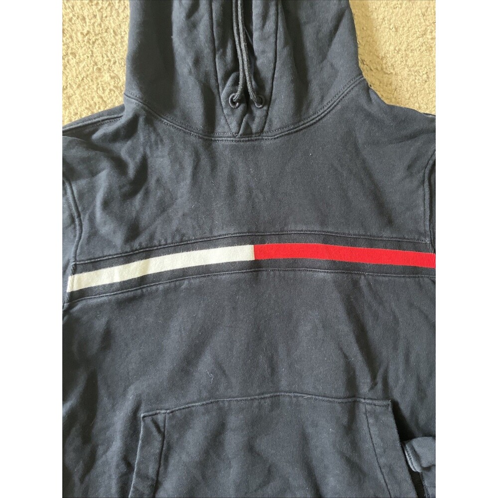 Tommy Hilfiger Iconic Flag Popover Hooded Sweatshirt Small Sporty Casual Cozy - Picture 3 of 6